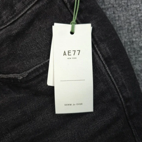 American‎ Eagle Jeans Mens 29x31 Black Denim Slim Selvedge Button Fly Preppy